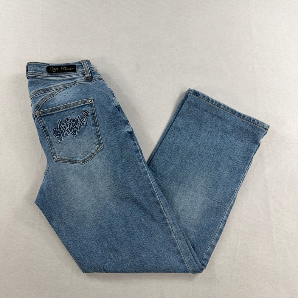 Apple Bottoms Jeans‎ Distressed Wide Leg Ripped Denim Blue Womens Size 6